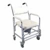 Heavy Duty Aluminum Bedside Commode Chair 200kg Mobile Shower Toilet Wheelchair