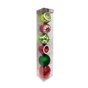 Deck The Halls Jumbo Bauble Ornament - 6 Pack