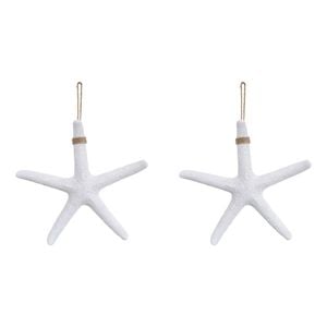 2PK LVD Resin Starfish Textured Sculpture XL 38x38cm White