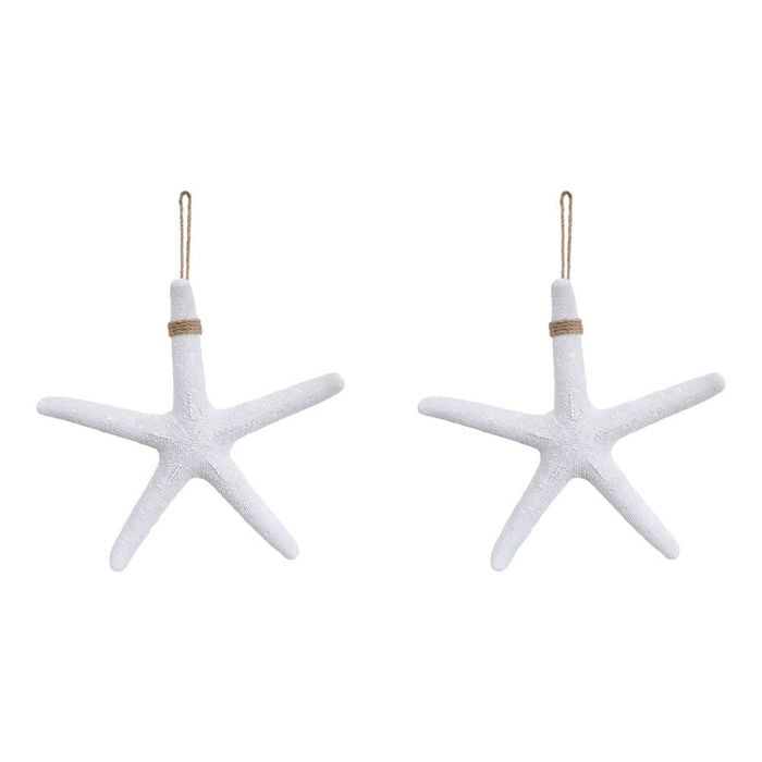 2PK LVD Resin Starfish Textured Sculpture XL 38x38cm White