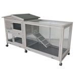 Flyline Bunny House Rabbit Hutch Guinea Pig Cage on Wheels Rabbit Cage