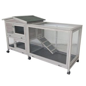 Flyline Bunny House Rabbit Hutch Guinea Pig Cage On Wheels Rabbit Cage