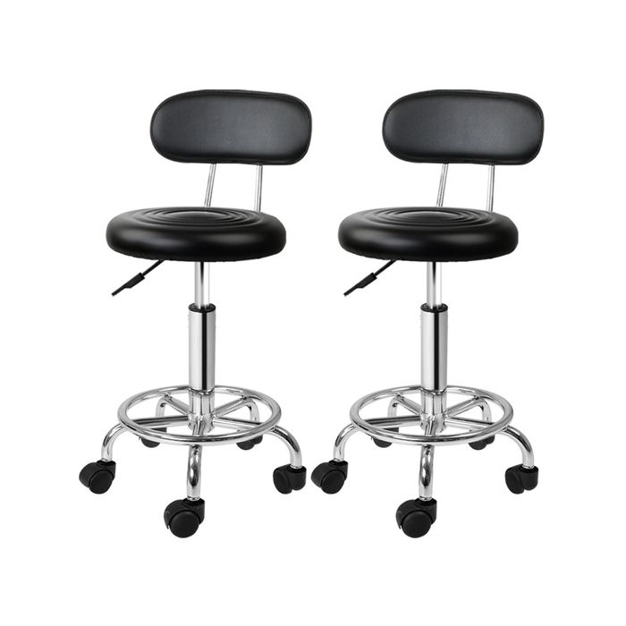 Artiss Salon Stools Black x2