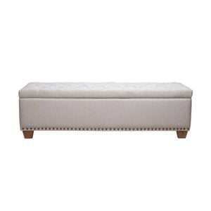 New Angelique Storage Ottoman Beige