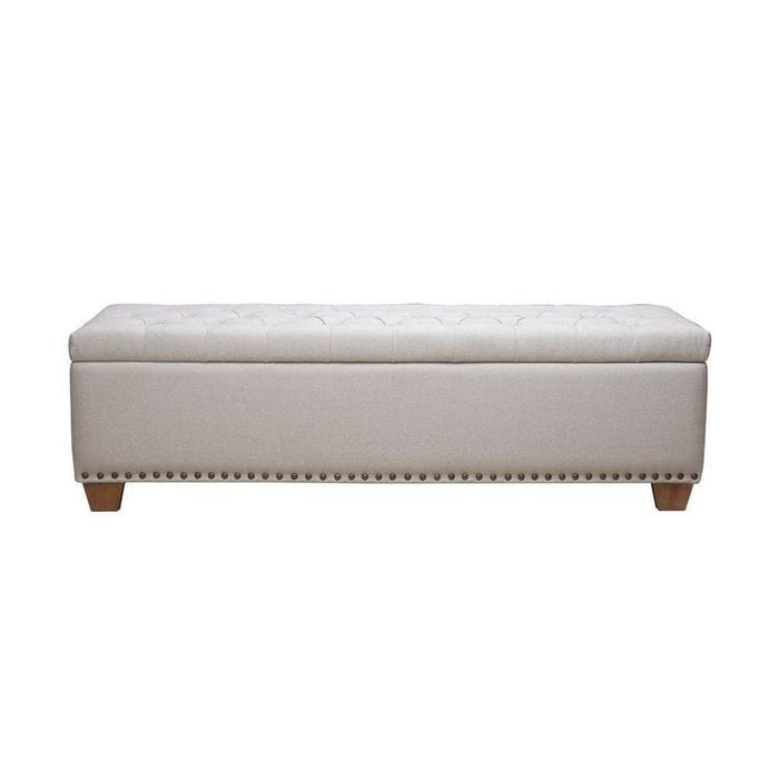 New Angelique Storage Ottoman Beige