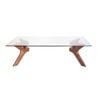 Sk Designer Living | Murf Collection | Rectangular Glass Coffee Table - Walnut