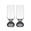 2pc Tempa Zephyr Spherical Champagne Flute Drinking Glasses Set 17cm Charcoal