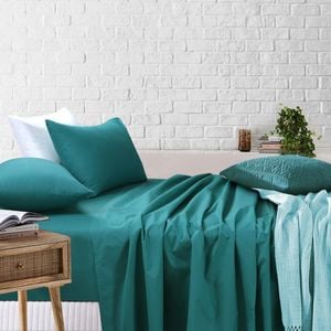 Amsons Sheet Set - Queen Fitted & Flat Sheet With Pillowcases - Teal