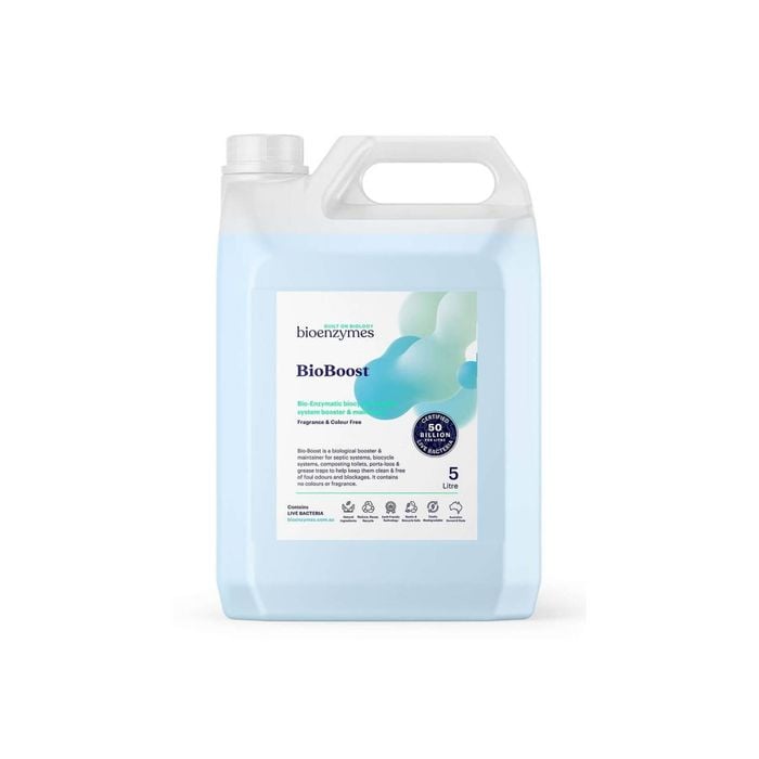 BioEnzymes BioBoost 5lt.  Septic, biocycle, grease trap, holding tank, porta loo & camping toilet treatment with live bacteria.