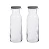 LAV Fonte Optic Glass Carafes - 1.2L - Grey Lid - Pack of 2