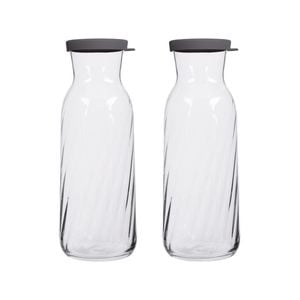 LAV Fonte Optic Glass Carafes - 1.2L - Grey Lid - Pack of 2