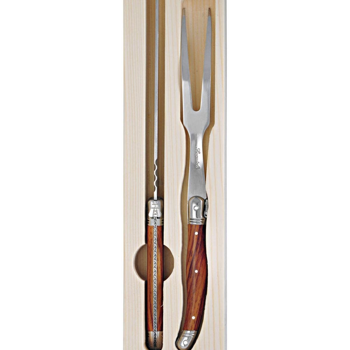 2pc Laguiole Silhouette Stainless Steel Carving Set Wooden Bunnings Australia