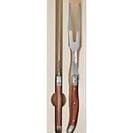 2pc Laguiole Silhouette Stainless Steel Carving Knife Set - Wooden