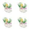 4PK Dudley's World Of Pets Aquarium/Fish Tank Mermaid On Shell Decor 9cm