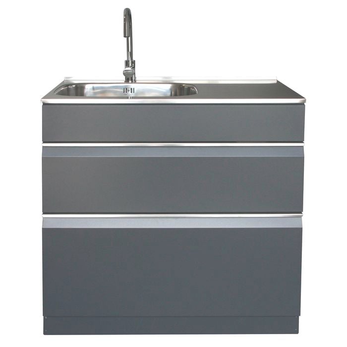 Dissco Elite Twin Drawer  900x560mm Left Hand Tub Grey