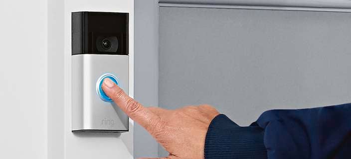 Person ringing the ring security doorbell camera