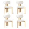 Oikiture Set Of 4 Dining Chairs Linen Fabric Kitchen Chair Padded Seat Beige