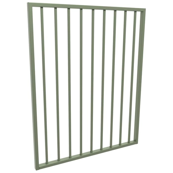 ProtectorAl 975 x 1200mm Pale Eucalypt Aluminium Square Picket Flat Top Pool Gate