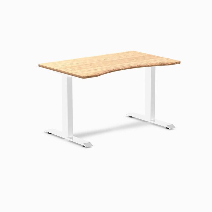 Desky Fixed Height Ergo Edge Office Desk White Frame 120cm