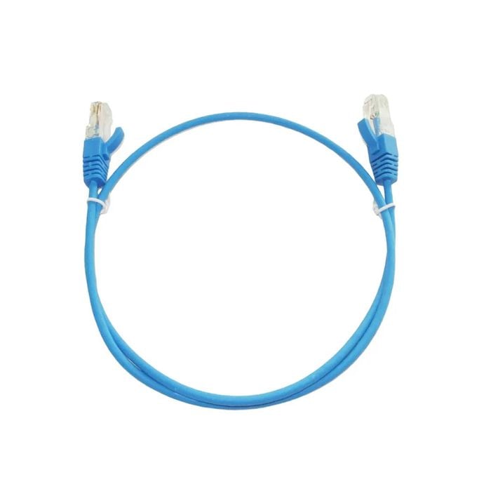 4Cabling 0.15m Blue CAT6A THIN U/UTP LSZH 28 AWG RJ45 Network Cable