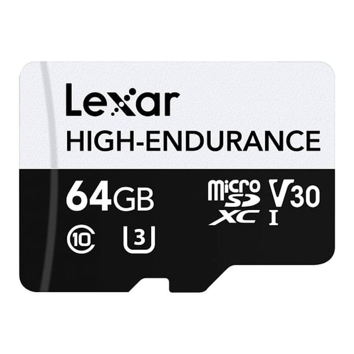 Lexar 64GB High-Endurance microSDXC UHS I C10 UHS Memory Card [LMSHGED064G-BCNNG]