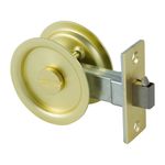 Lemaar 65mm Brushed Brass Round Sliding Cavity Privacy Set