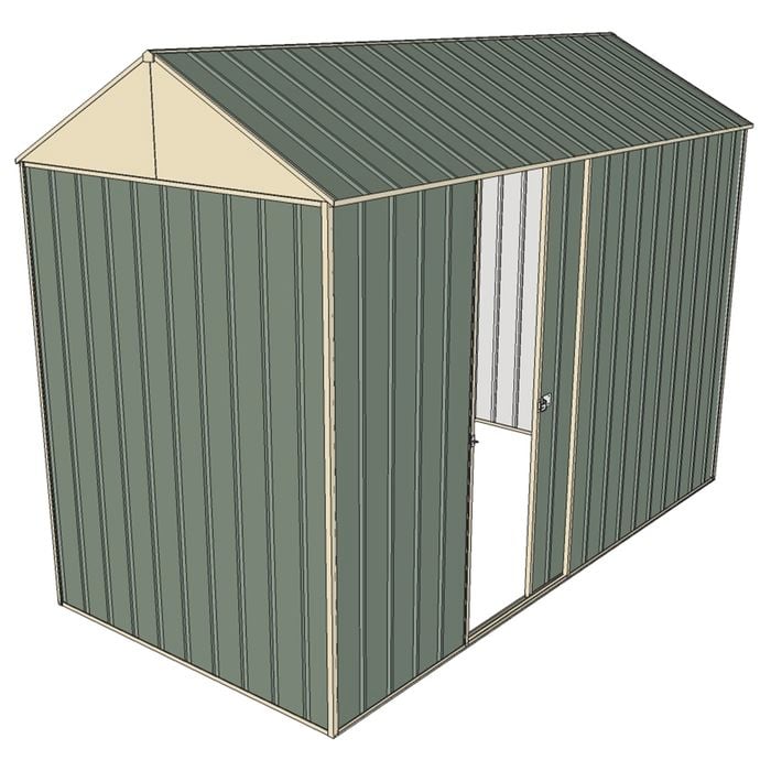 Build-a-Shed 1.5 x 3.0 x 2.3m Single Sliding Side Door Gable Shed - Green