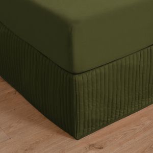 Dreamaker Quilted Valance Olive Double Bed