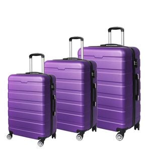 Slimbridge 3PCS ABS Carry On Luggage Purple