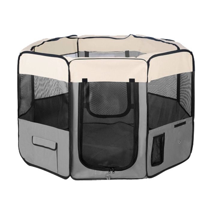 Yes4pets Small Grey Soft Pet Dog Playpen