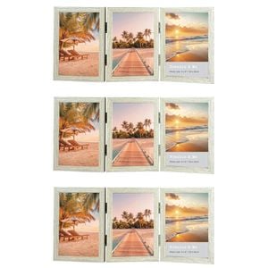 3PK Frankie & Me Hinged 4x6'' Triple Picture Frame Home/Office Photo Decor Oak