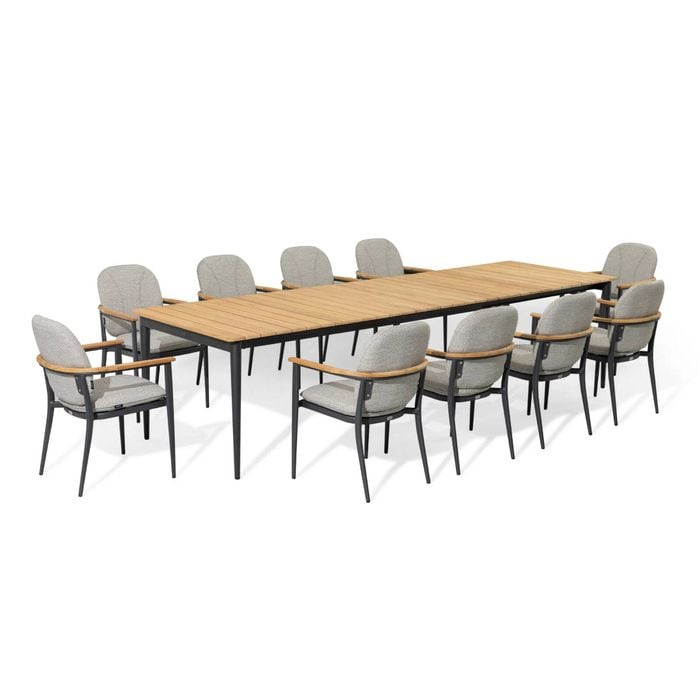 SIMPO Atlanta-Axis 11-Piece Outdoor Extendable Dining Setting