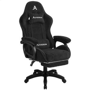 ALFORDSON Gaming Office Chair Sherpa Fleece Black