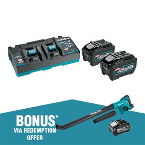 Makita 40Vmax XGT Battery and Charger Starter Pack (2x5.0Ah)