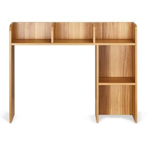 Vevor 94.5 X 24.1 X 73.4 Cm Desktop Bookshelf Brown 2 Tier With Anti-slip Feet Pads For Office