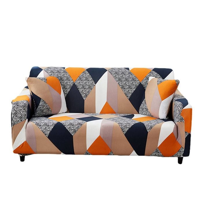 Catzon 3 Seater Stretch Sofa Cover Non-slip Polyester Printing Elastic Bottom