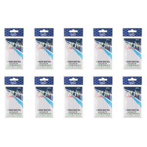 10x 2PK Jarvis Walker 3 Hook Bait Rigs 12lb Main Line & 9lb Branch Line- Size 8