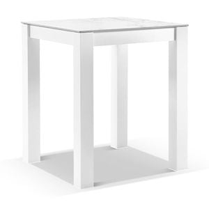 Hugo 0.9m Outdoor Ceramic Top Square Aluminium Bar Table White