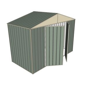 Build-a-Shed 3.0 x 1.5 x 2.3m Front Gable Double Hinged Doors Narrow Shed - Green