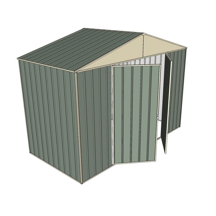 Build-a-Shed 3.0 x 1.5 x 2.3m Front Gable Double Hinged Doors Narrow Shed - Green