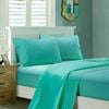 Fabric Fantastic 1000tc Ultra Soft Super King Size Bed Teal Flat & Fitted Sheet Set