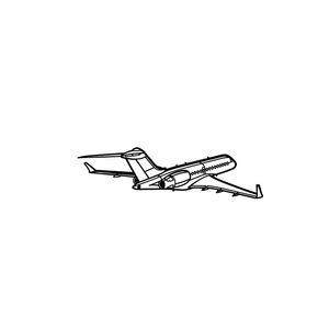 Ignite Laser Bombardier Global 6000 - Ultra-Long-Range Business Jet Silhouette Metal Wall Art Rustic Metal 15.7 inch - 40 cm