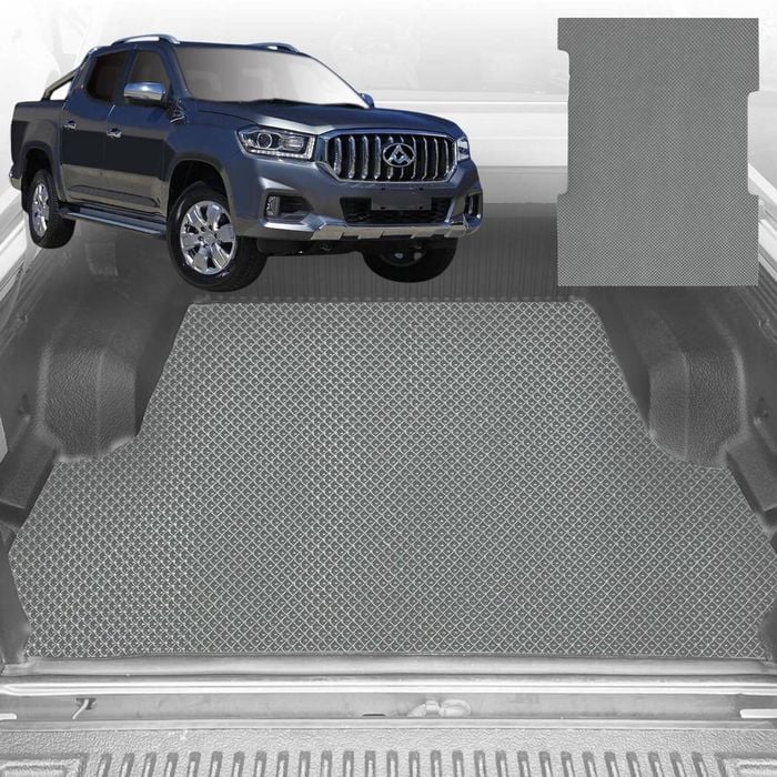 6D Diamond Ute Tub Mat for LDV T60 Max_T60 (Dual Cab) 2017-Current (With Factory Plastic Tub Liner) - Grey