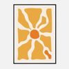 Galrie Vibrant Abstract Sunburst Geometric Art Print for Modern Home Decor, Black Frame, A4 21 x 30cm (8 x 12inch)