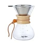 Leaf & Bean Glass Coffee Pot with Filter 400ml