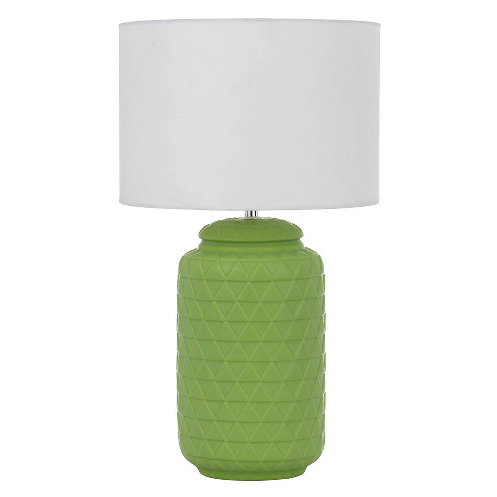 Telbix Heshi Modern Table Desk Lamp Light Fabric Ceramic White Green Matte