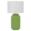 Telbix Heshi Modern Table Desk Lamp Light Fabric Ceramic White Green Matte