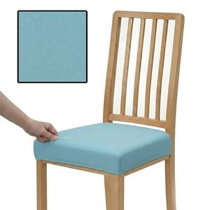 Anyseat Chair Cover Plain Lake Blue Stretch Seat Cover For Home Dinning Kitchen Washable Removable