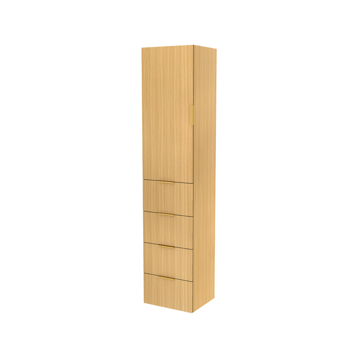 Lugna 2048 x 450 x 380mm Sand 3 Shelf 4 Drawer Left Hinged Door Storage Cabinet