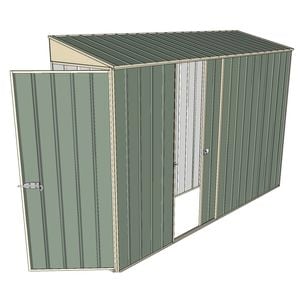 Build-a-Shed 0.8 x 3 x 2m Hinged Door Tunnel Shed with Single Sliding Side Door - Green